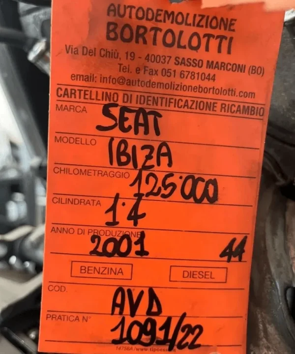 Monoblocco motore alleggerito